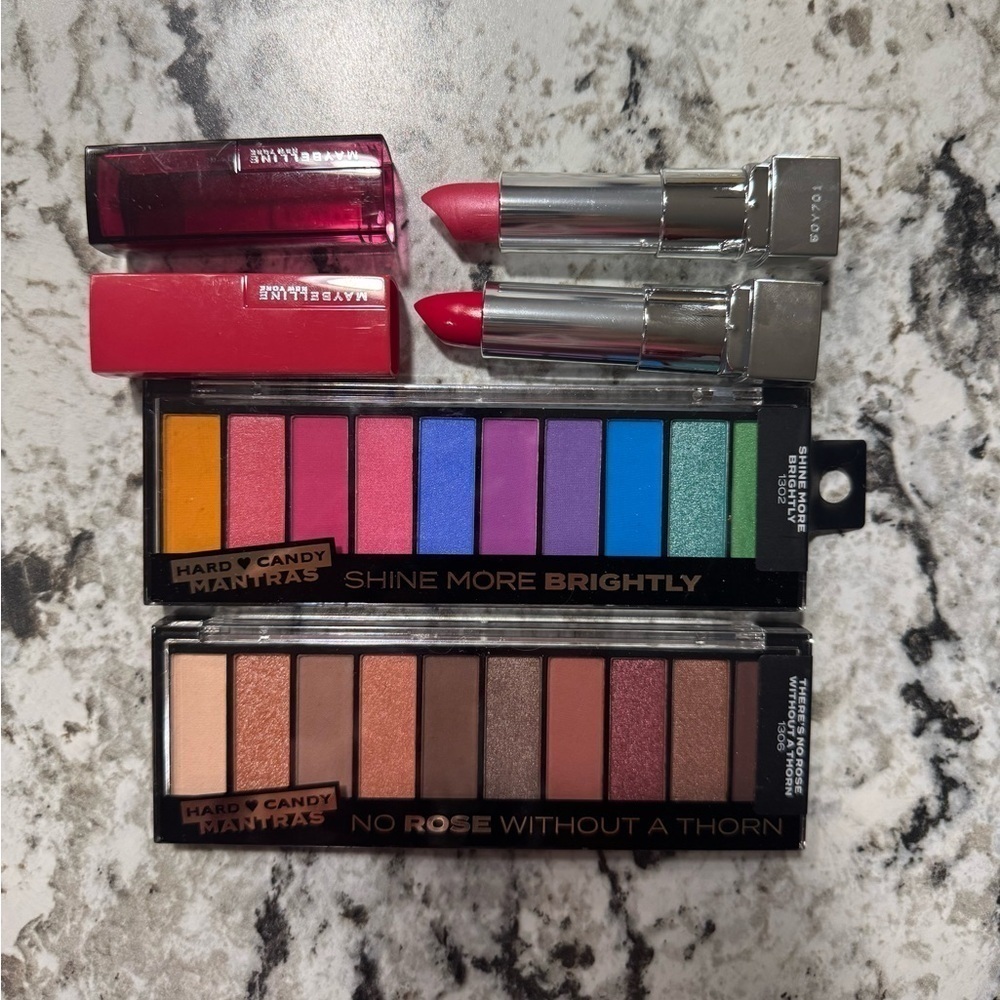 NWT Maybelline Lipstick & Hard Candy Eyeshadow Palette Bundle OS